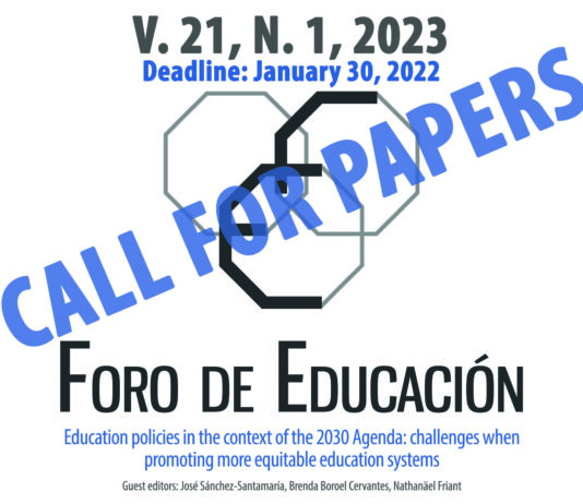 Education policies in the context of the 2030 Agenda / Call for Papers / Foro de Educación (v. 21, n. 1, 2023)